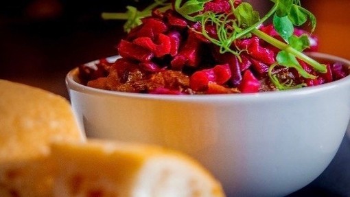 Bowl of scouse stew at The Welsford Bistro, Liverpool Cathedral