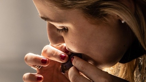 Woman eating food