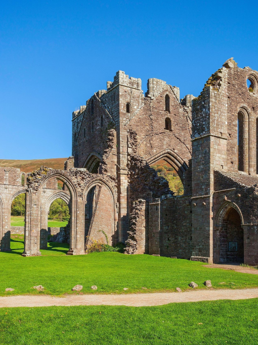 Remains of Llanthony Priory in Wales' Black Mountains.
