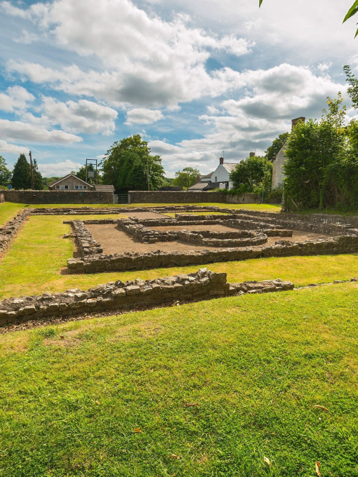 Remains of the Romano-Celtic Temple in Caerwent Roman Town.