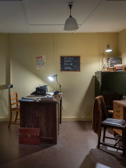 An example of one of the historical offices displayed as it would have looked during World War II at Bletchley Park, Buckinghamshire.