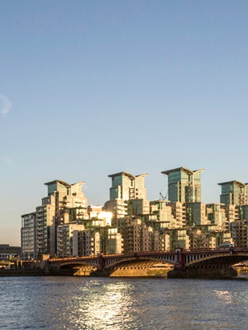View of Vauxhall from across the River Thames, London