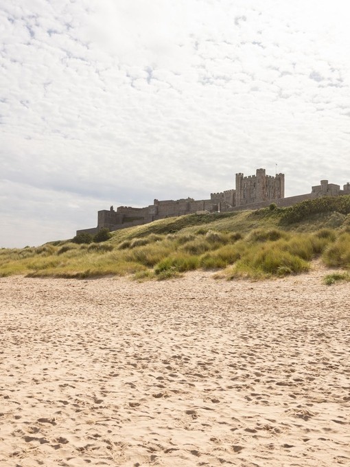 Castle with beach and sand dunes