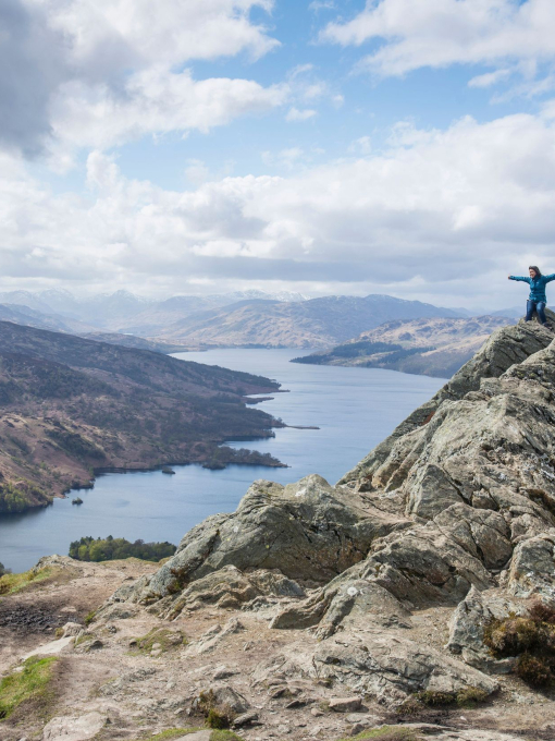 Loch Katrine seen from the summit of Ben A'an in The Trossachs