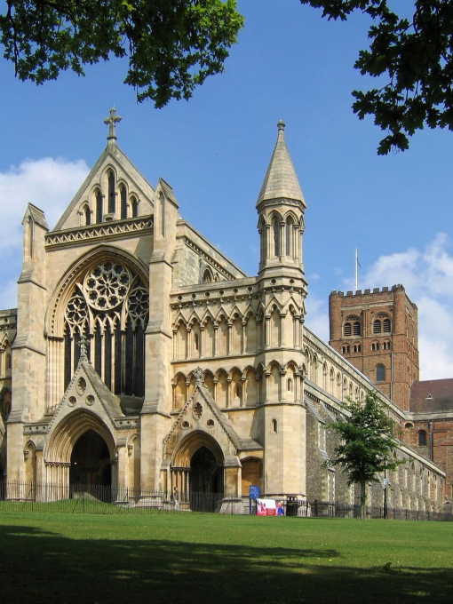 View of historical cathedral with ornate architecture