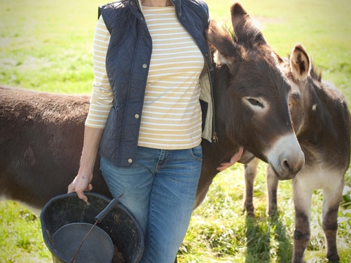 Kate Humble with donkeys