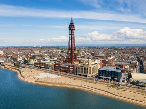 Blackpool seafront and Blackpool Tower.