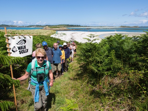 Group of people exploring the Isles of Scilly