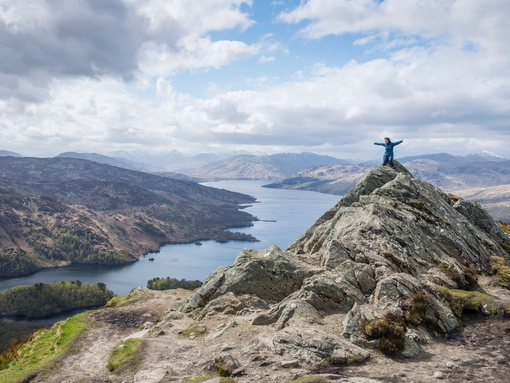 Loch Katrine seen from the summit of Ben A'an in The Trossachs