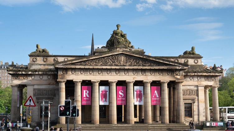 Exterior view of the Royal Scottish Academy in Edinburgh.