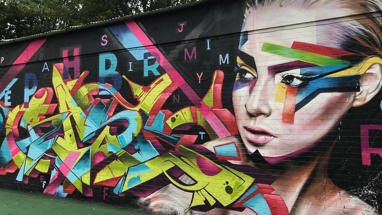 Street art on a wall in Leicester