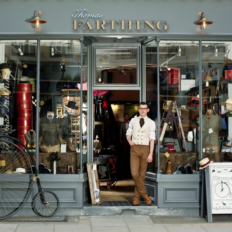 Shopfront with a display of antiques and retro goods