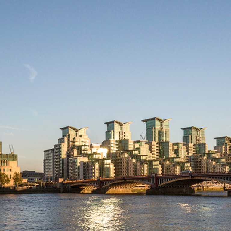 View of Vauxhall from across the River Thames, London