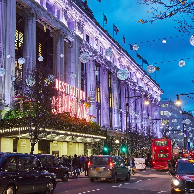 Selfridges at Christmas, Oxford Street, London, England, United Kingdom, Europe