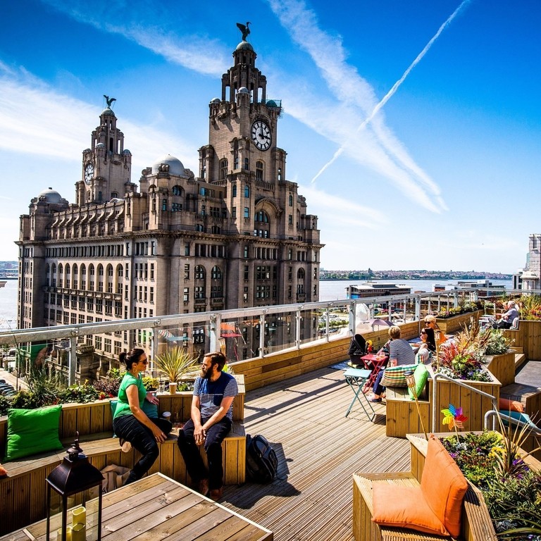 Rooftop of Oh me oh my restaurant in Liverpool