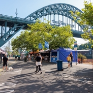 Sunday market below the Tyne bridge, Newcastle upon Tyne